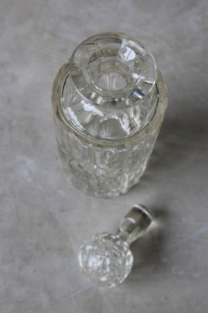 Round Cut Glass Whisky Decanter - Kernow Furniture