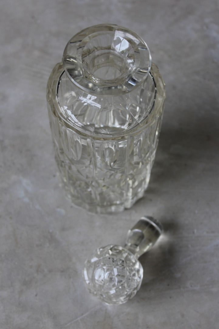 Round Cut Glass Whisky Decanter - Kernow Furniture