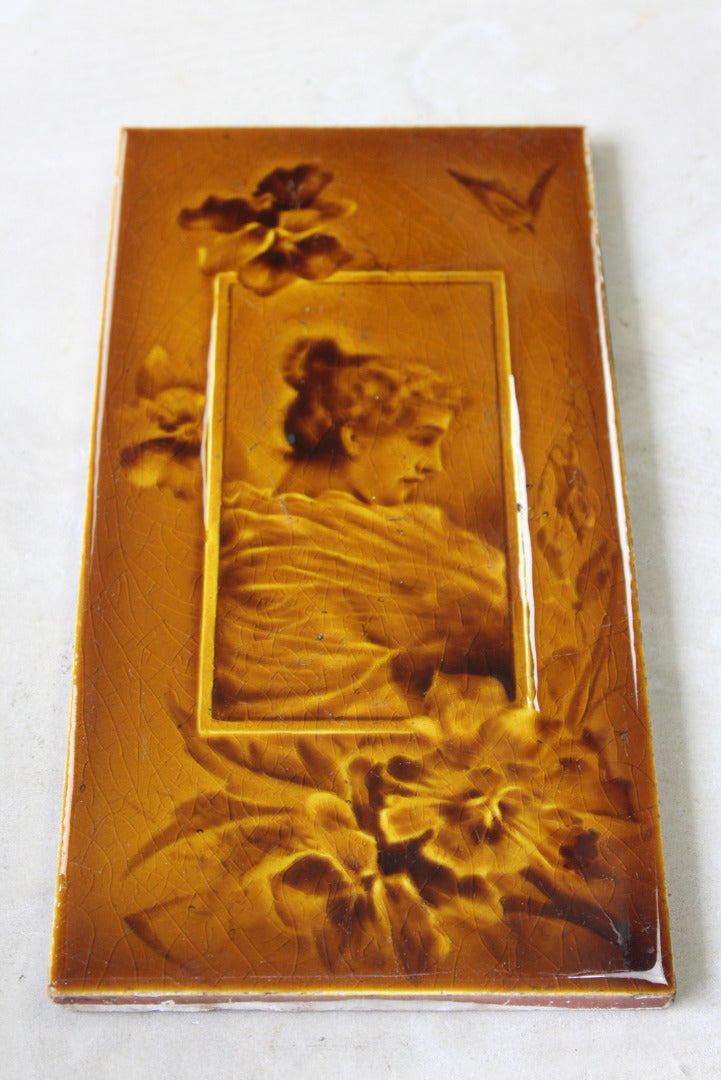 Victorian Art Nouveau Portrait Tile - Kernow Furniture