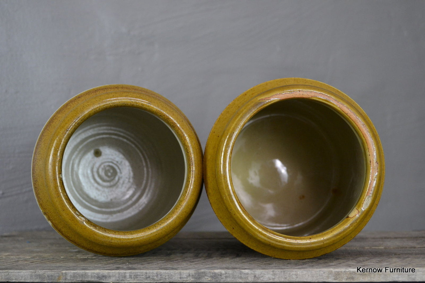 Pair Large Stoneware Jars - Kernow Furniture