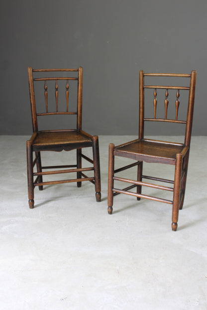 Pair Country Made Spindle Back Chairs - Kernow Furniture