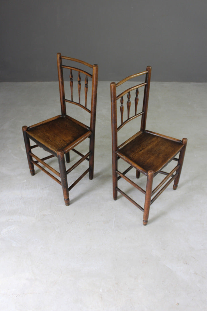 Pair Country Made Spindle Back Chairs - Kernow Furniture