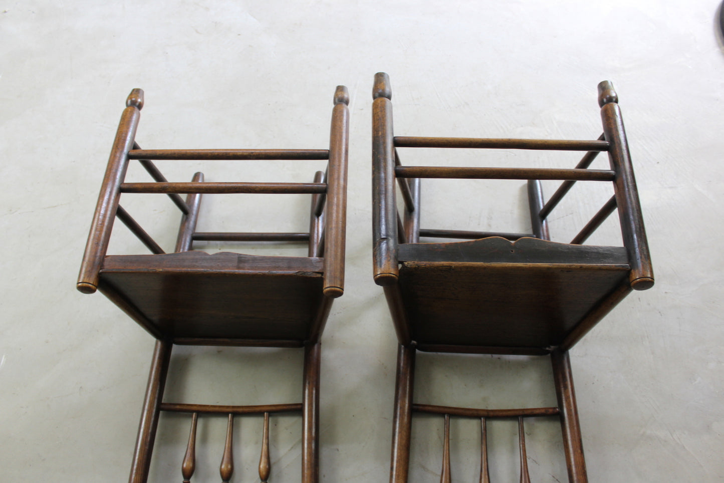 Pair Country Made Spindle Back Chairs - Kernow Furniture