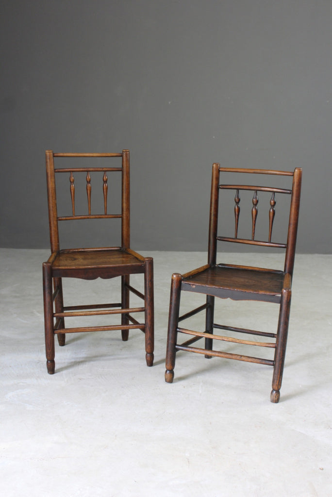 Pair Country Elm Chairs - Kernow Furniture