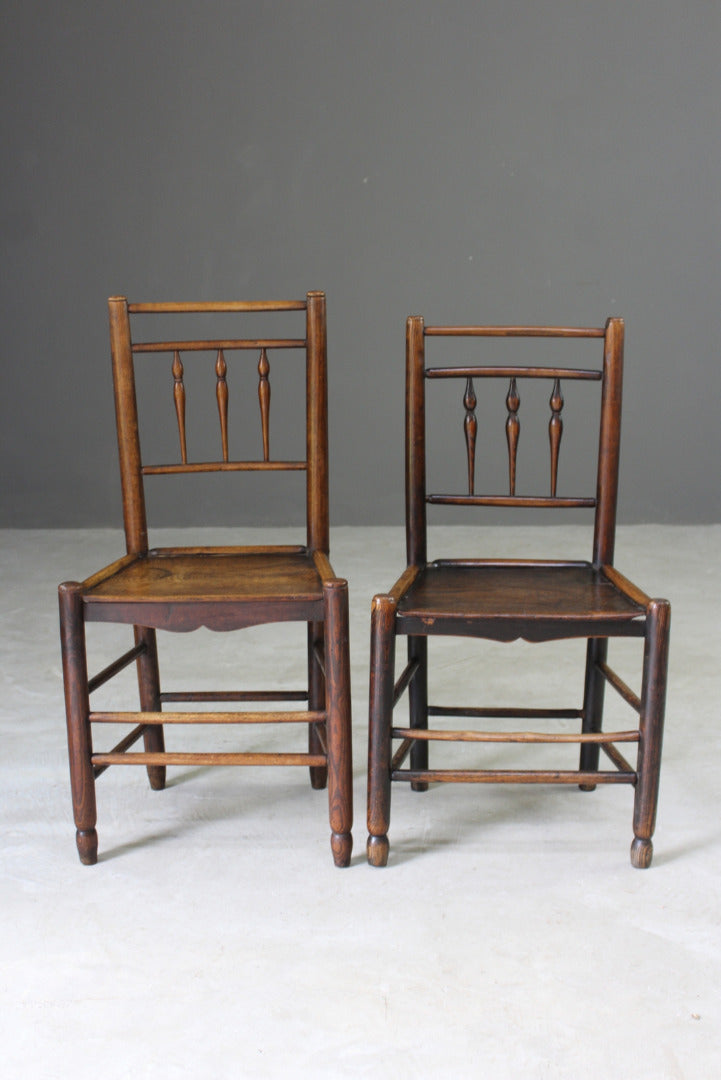 Pair Country Elm Chairs - Kernow Furniture