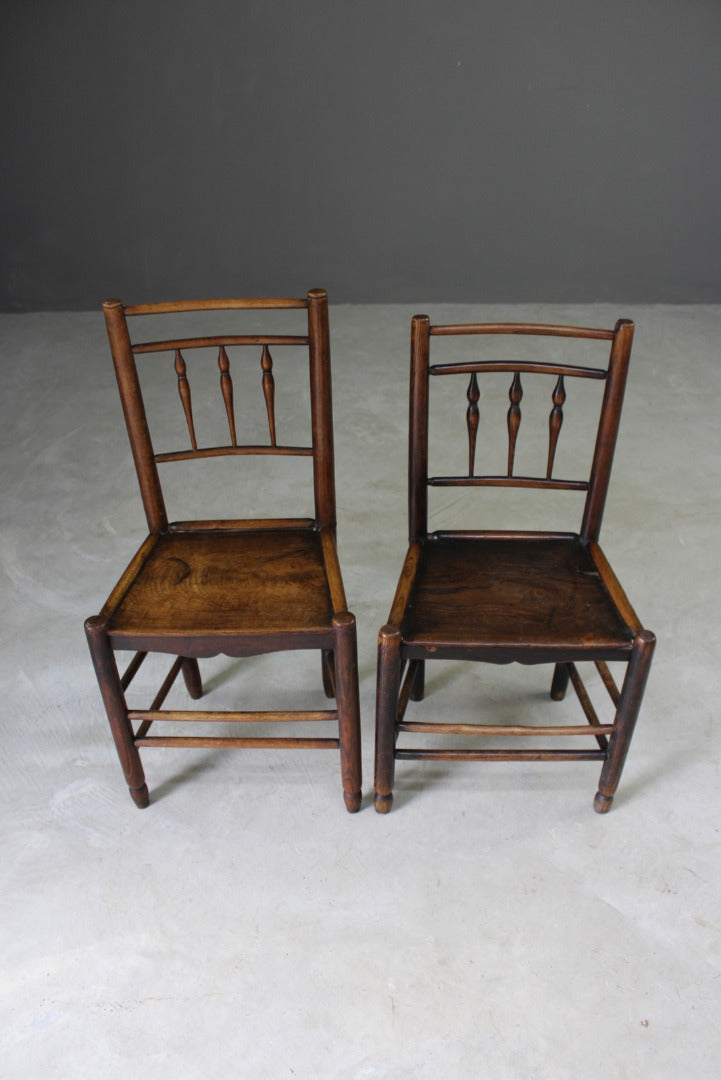 Pair Country Elm Chairs - Kernow Furniture