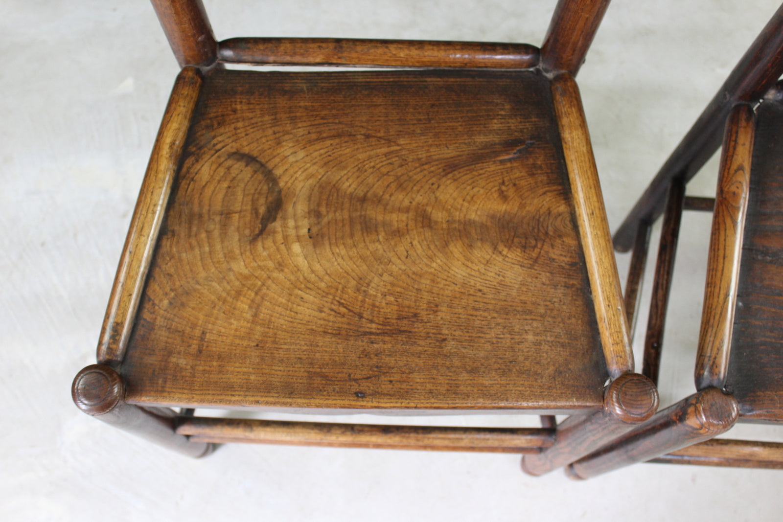 Pair Country Elm Chairs - Kernow Furniture