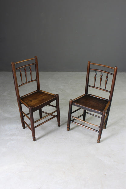 Pair Country Elm Chairs - Kernow Furniture