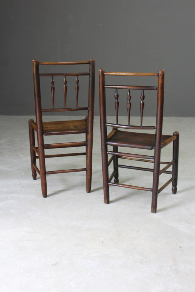 Pair Country Elm Chairs - Kernow Furniture