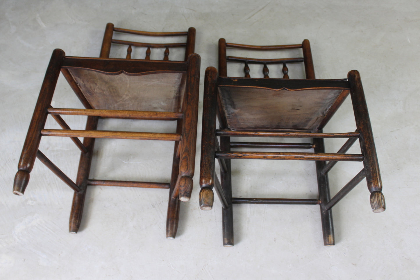 Pair Country Elm Chairs - Kernow Furniture