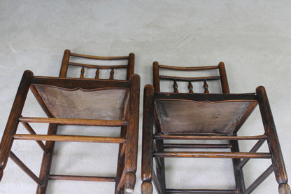 Pair Country Elm Chairs - Kernow Furniture