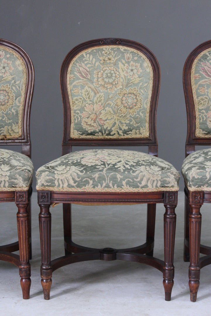 Set 4 Antique Victorian Ships Dining Chairs - Kernow Furniture