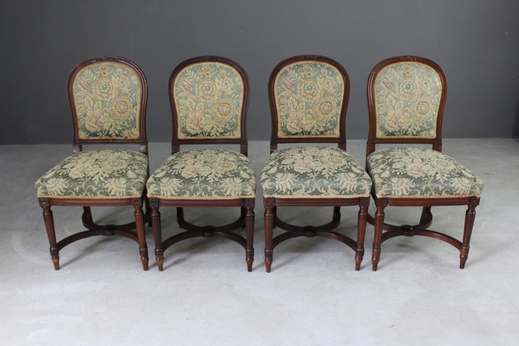 Set 4 Antique Victorian Ships Dining Chairs - Kernow Furniture