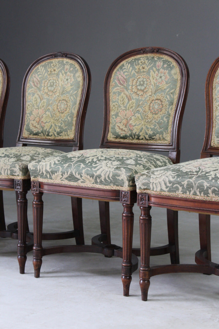 Set 4 Antique Victorian Ships Dining Chairs - Kernow Furniture