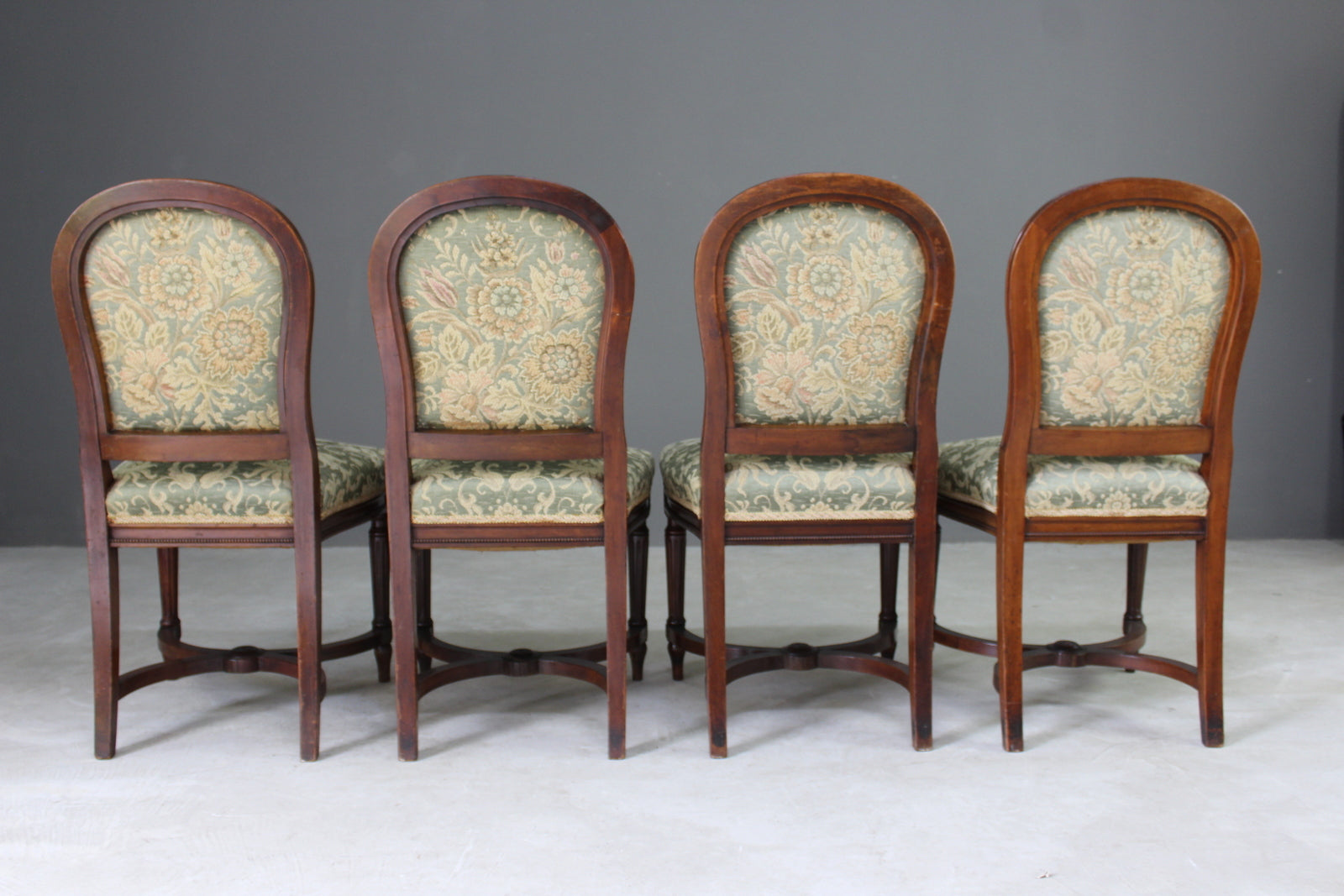 Set 4 Antique Victorian Ships Dining Chairs - Kernow Furniture