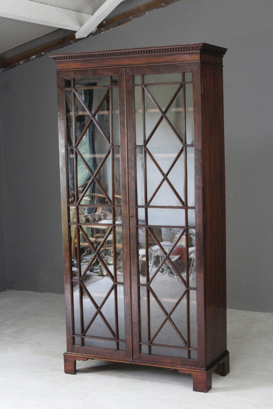 Antique Mahogany Astragal Glazed Bookcase - Kernow Furniture