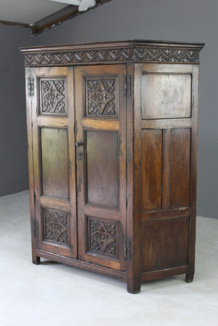 Antique Canted Hall Robe Cupboard - Kernow Furniture