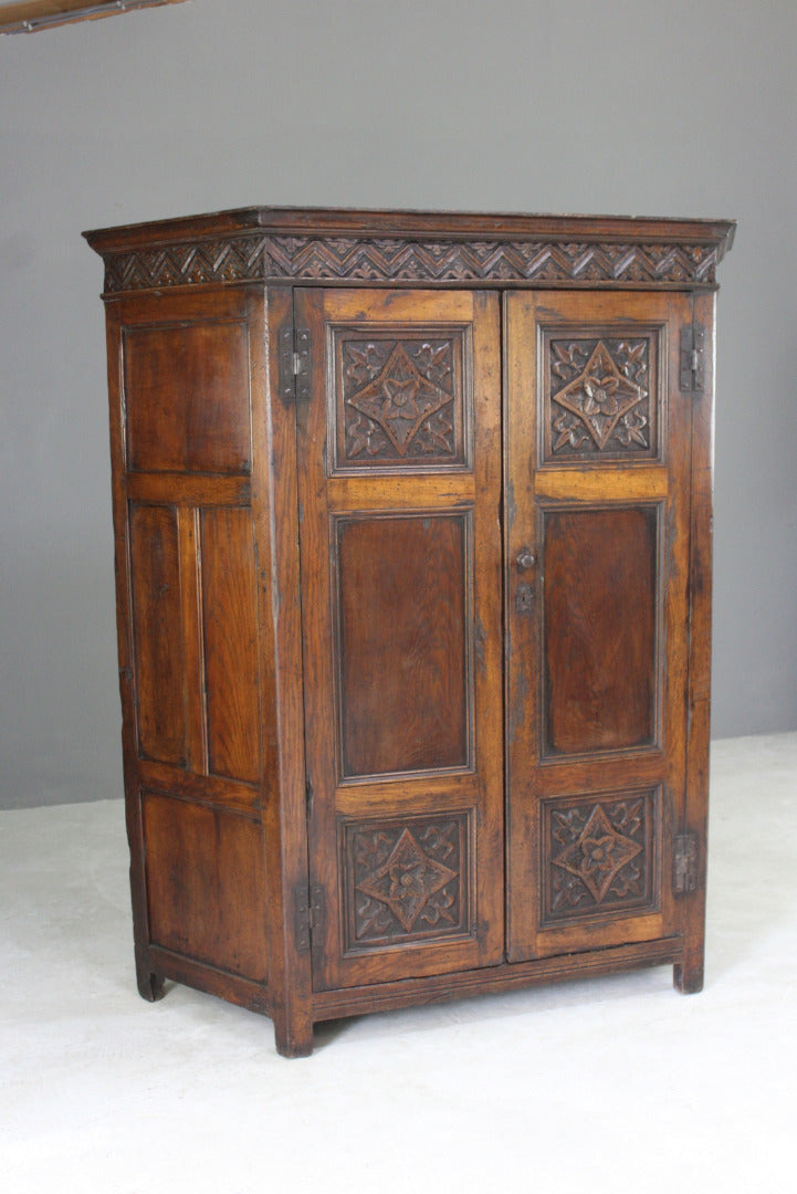 Antique Canted Hall Robe Cupboard - Kernow Furniture