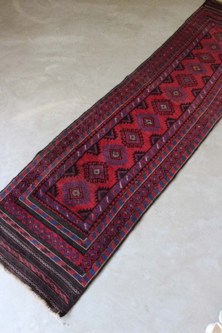 Red Afghan Wool Runner - Kernow Furniture