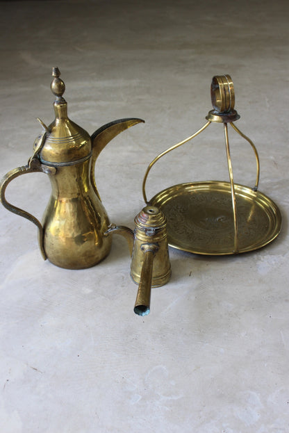 Brass Turkish Tea Kettle Tray - Kernow Furniture