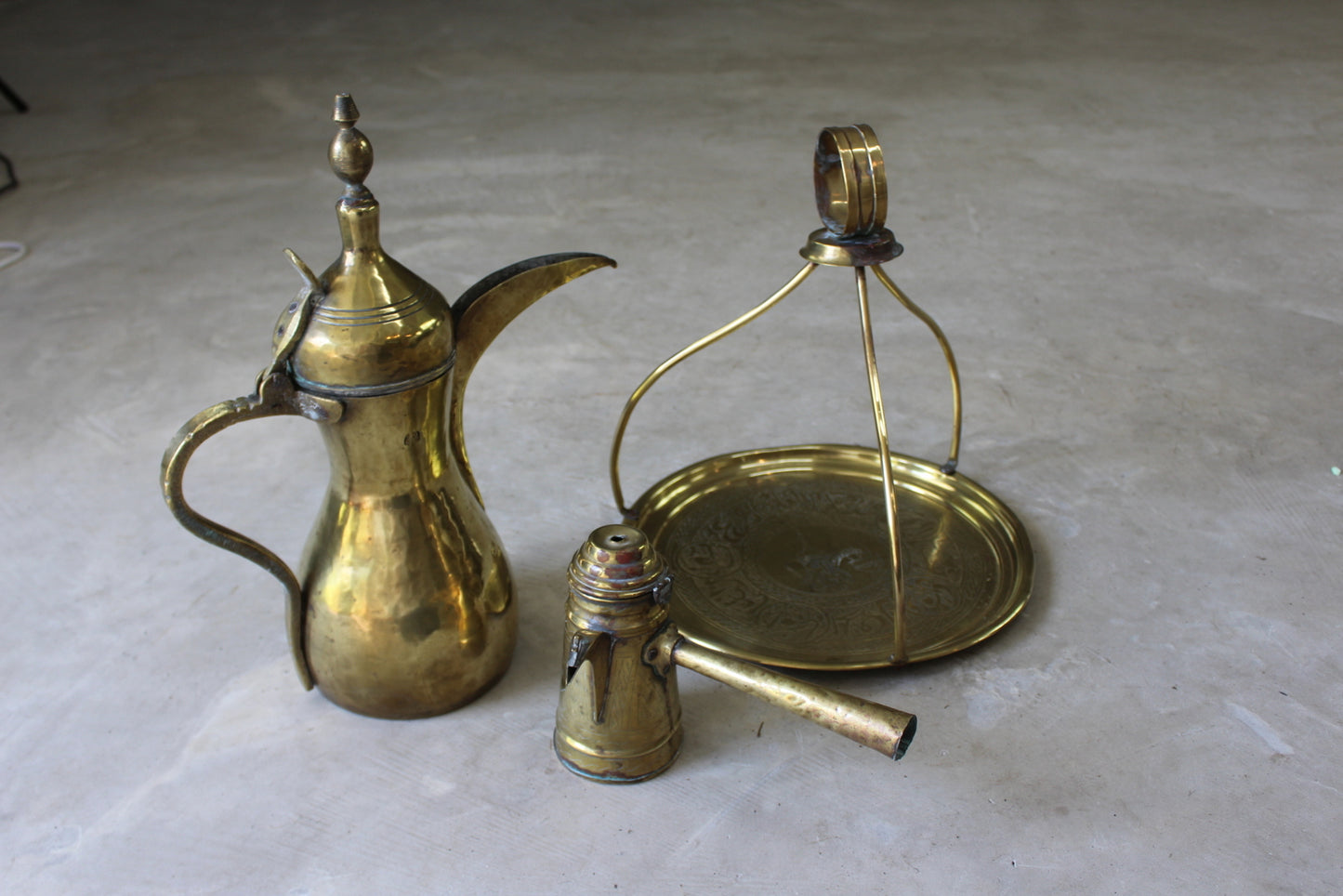 Brass Turkish Tea Kettle Tray - Kernow Furniture