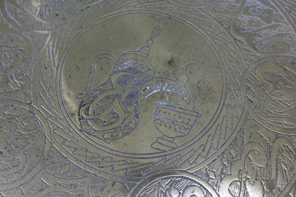 Brass Turkish Tea Kettle Tray - Kernow Furniture