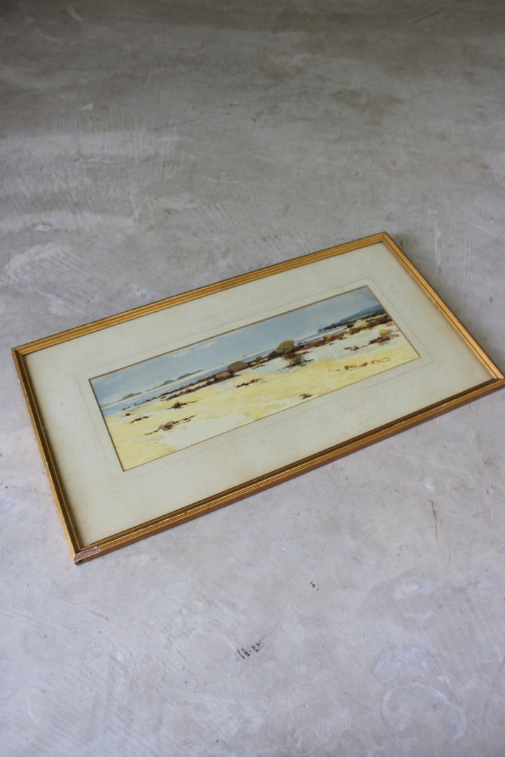 Gwendolen Dorrien-Smith  Watercolour Pentles Bay - Kernow Furniture