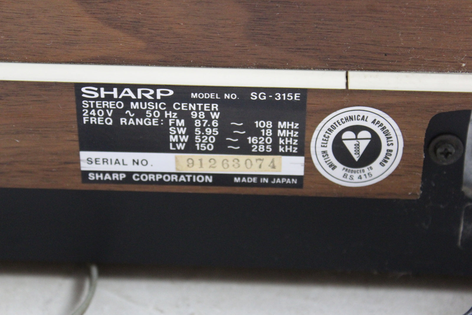 Sharp Music Centre SG-315E - Kernow Furniture