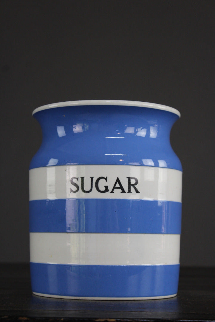 Large T G Green Cornishware Sugar Jar - Kernow Furniture