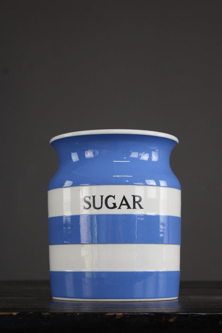 Large T G Green Cornishware Sugar Jar - Kernow Furniture