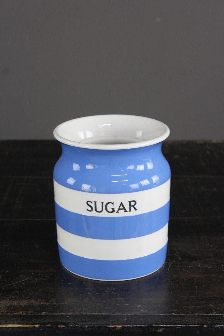 Large T G Green Cornishware Sugar Jar - Kernow Furniture