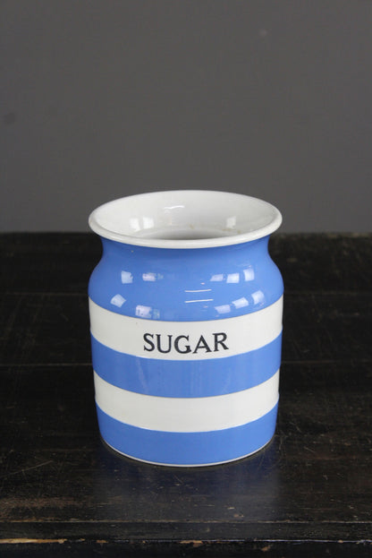 Large T G Green Cornishware Sugar Jar - Kernow Furniture