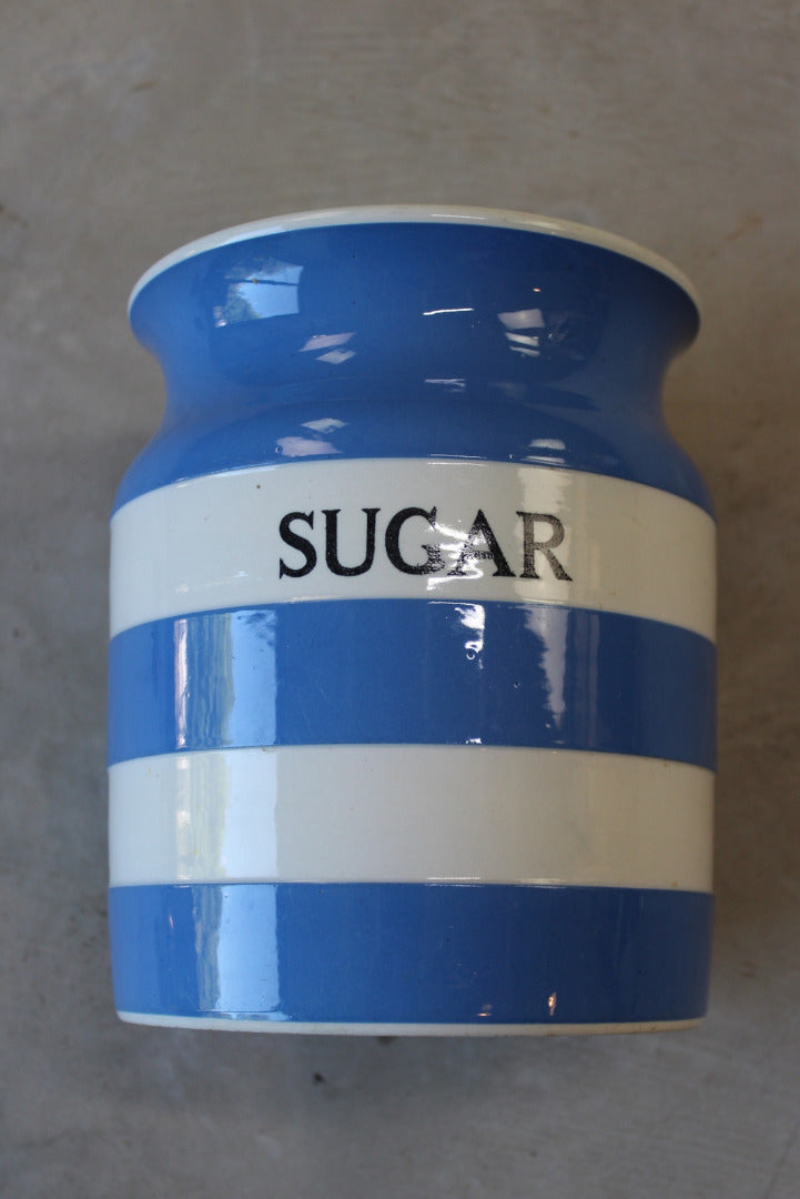 Large T G Green Cornishware Sugar Jar - Kernow Furniture