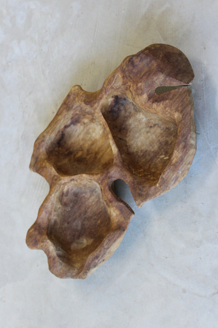 Rustic Carved Wooden Bowl - Kernow Furniture