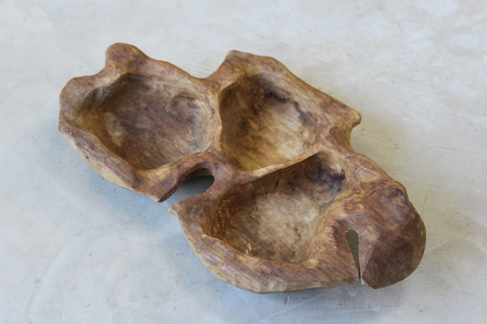 Rustic Carved Wooden Bowl - Kernow Furniture