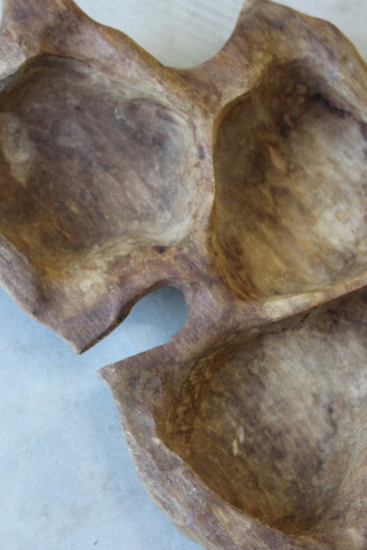 Rustic Carved Wooden Bowl - Kernow Furniture