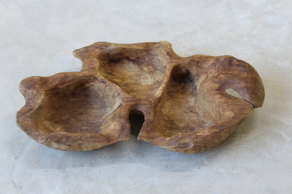 Rustic Carved Wooden Bowl - Kernow Furniture