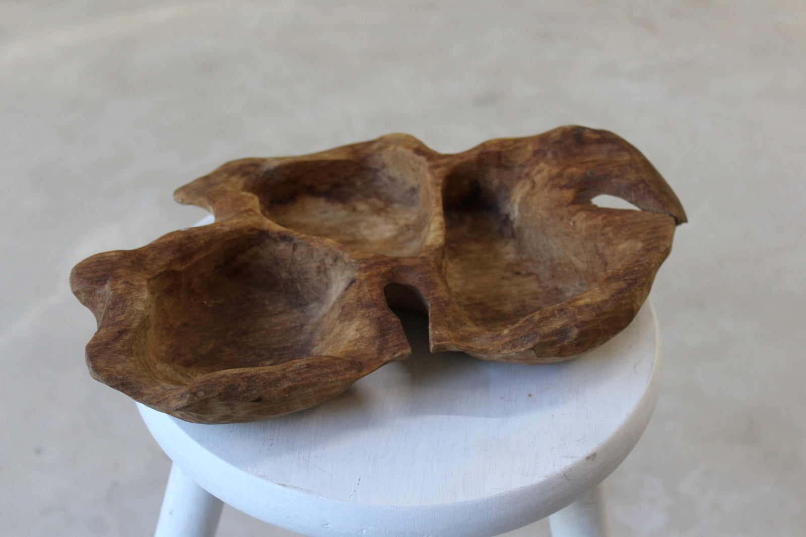 Rustic Carved Wooden Bowl - Kernow Furniture