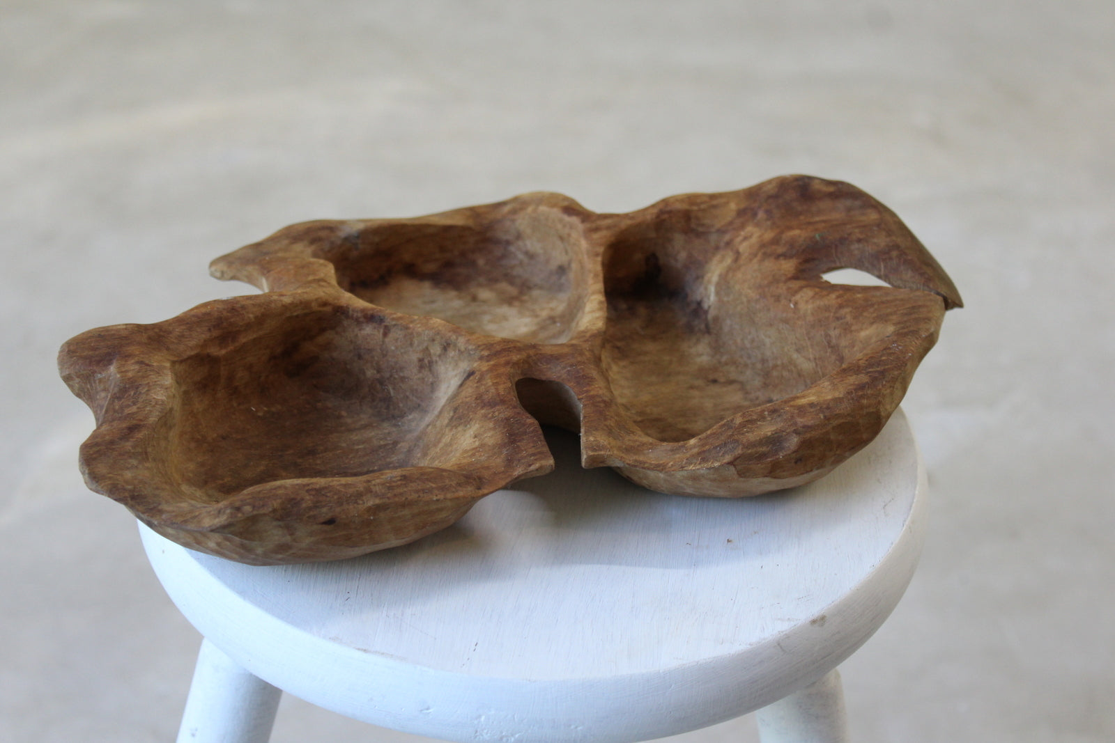 Rustic Carved Wooden Bowl - Kernow Furniture