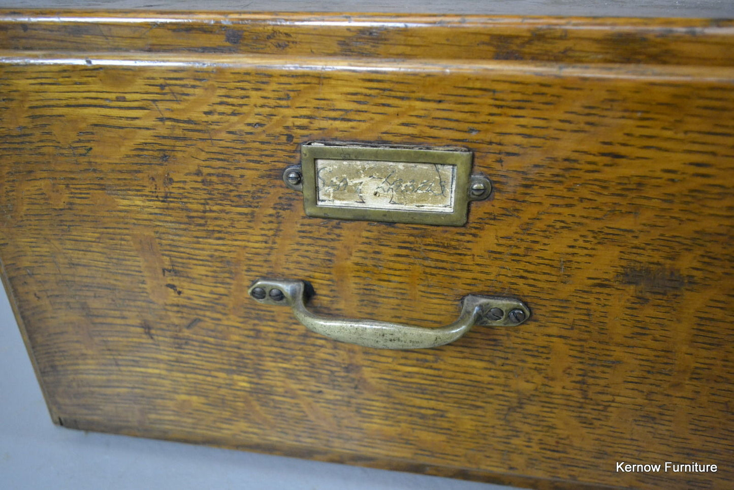 Early 20th Century Oak Filing Index Desk Top Drawer - Kernow Furniture