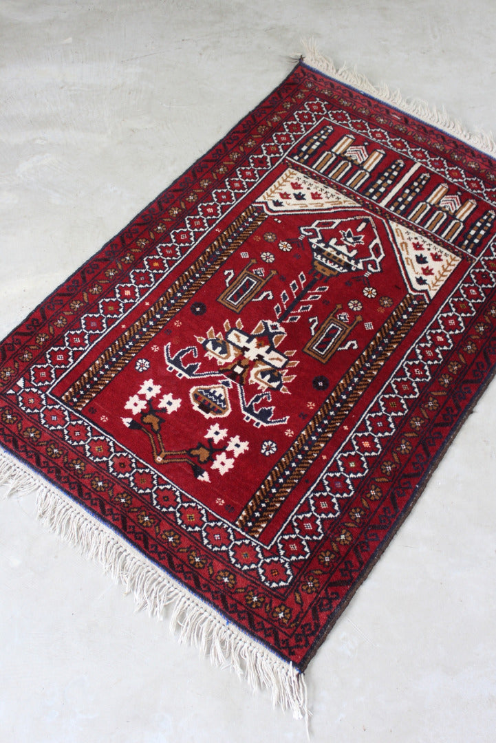 Modern Red Prayer Rug - Kernow Furniture