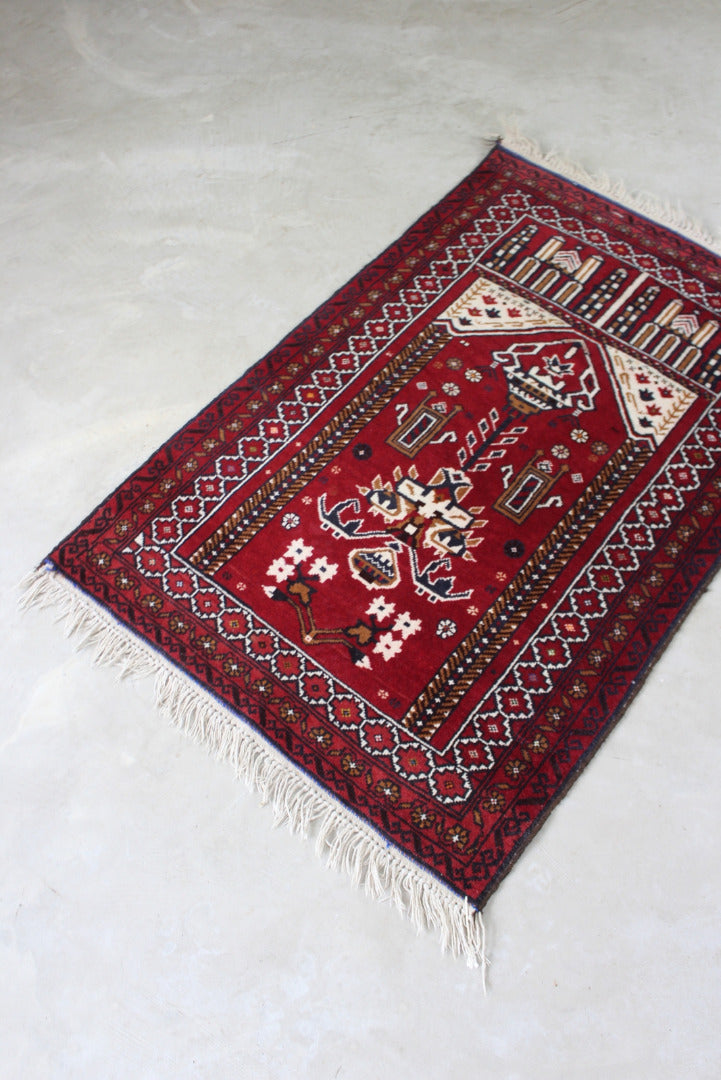 Modern Red Prayer Rug - Kernow Furniture