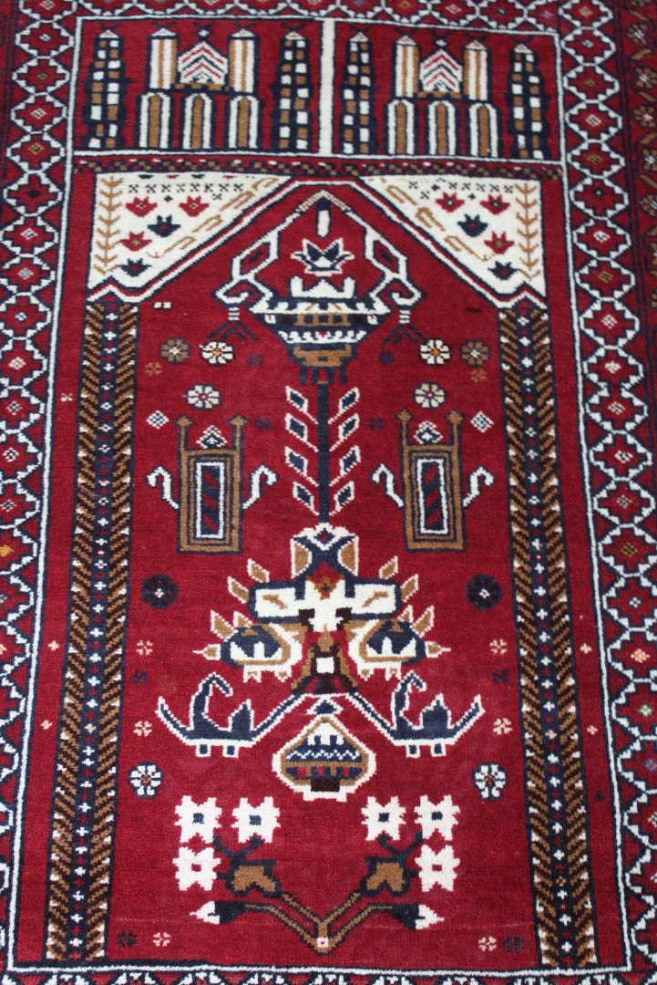 Modern Red Prayer Rug - Kernow Furniture