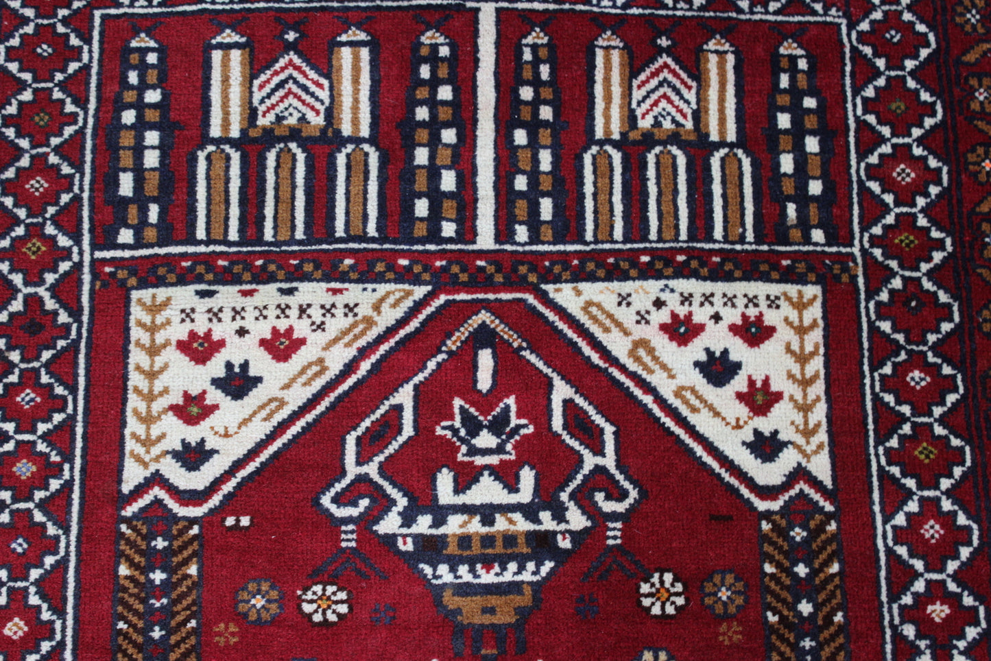 Modern Red Prayer Rug - Kernow Furniture