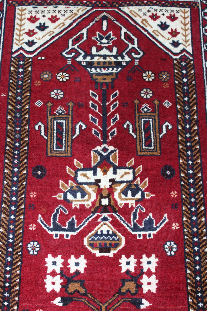 Modern Red Prayer Rug - Kernow Furniture