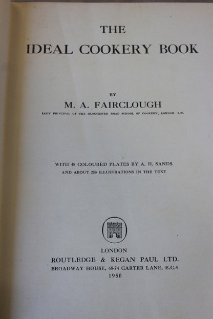 The Ideal Cookery Book - M.A Fairclough - Kernow Furniture