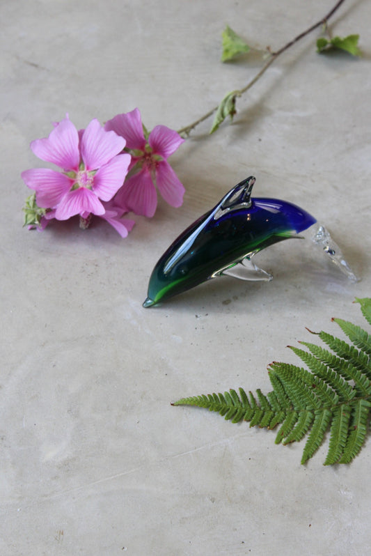 Glass Dolphin Paperweight - Kernow Furniture