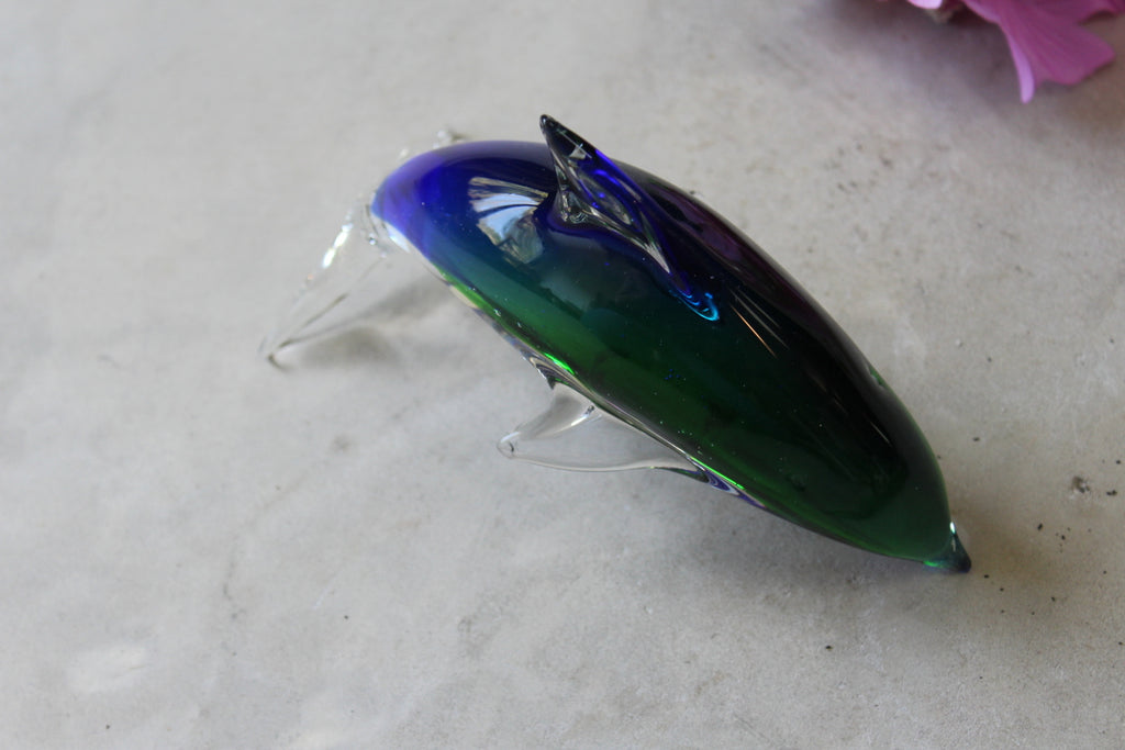Glass Dolphin Paperweight - Kernow Furniture
