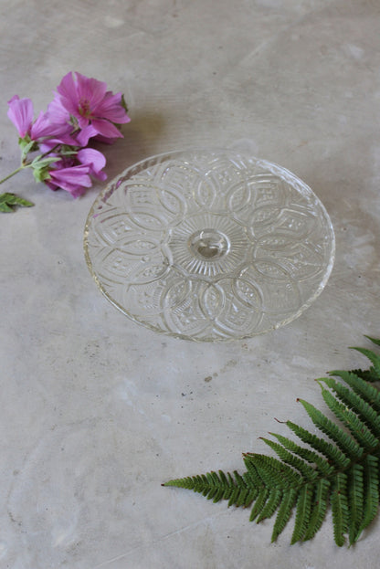 Vintage Glass Cake Stand - Kernow Furniture