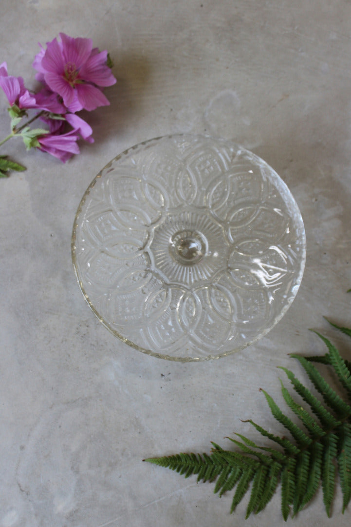 Vintage Glass Cake Stand - Kernow Furniture